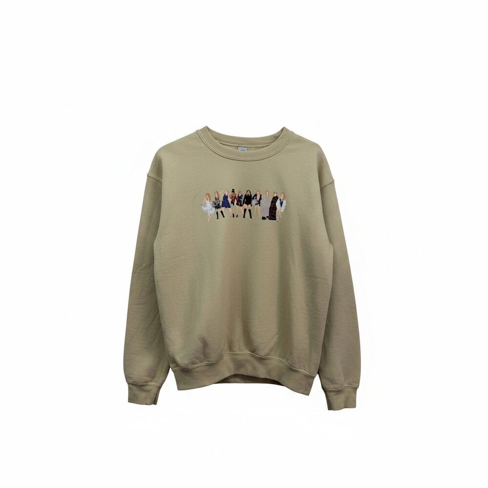 Gildan Taylor Swift The Eras Tour Outfits Crew Neck Sweatshirt Small Beige Tan